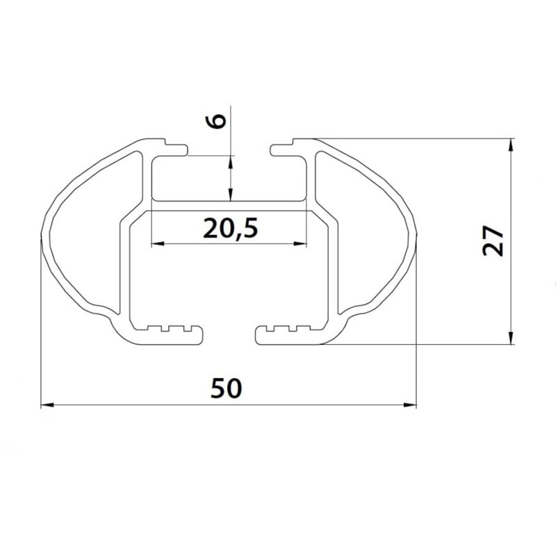 Juego completo de 2 barras aluminio 115 cm. Easy One Quick railing integrado
