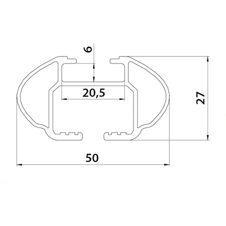 Juego completo de 2 barras aluminio 115 cm. Easy One Quick railing integrado