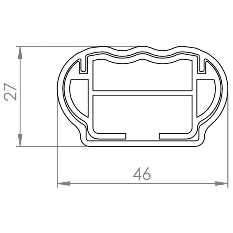 Juego de 2 barras de aluminio Free Line 80 a 110 cm. railing abierto